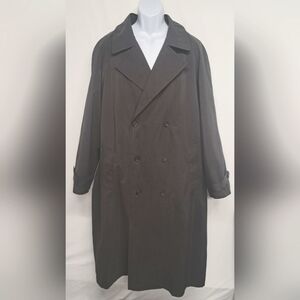 Liz Claiborne 46R Mens Long Double Breasted Pea Coat Belted Quiet Luxury